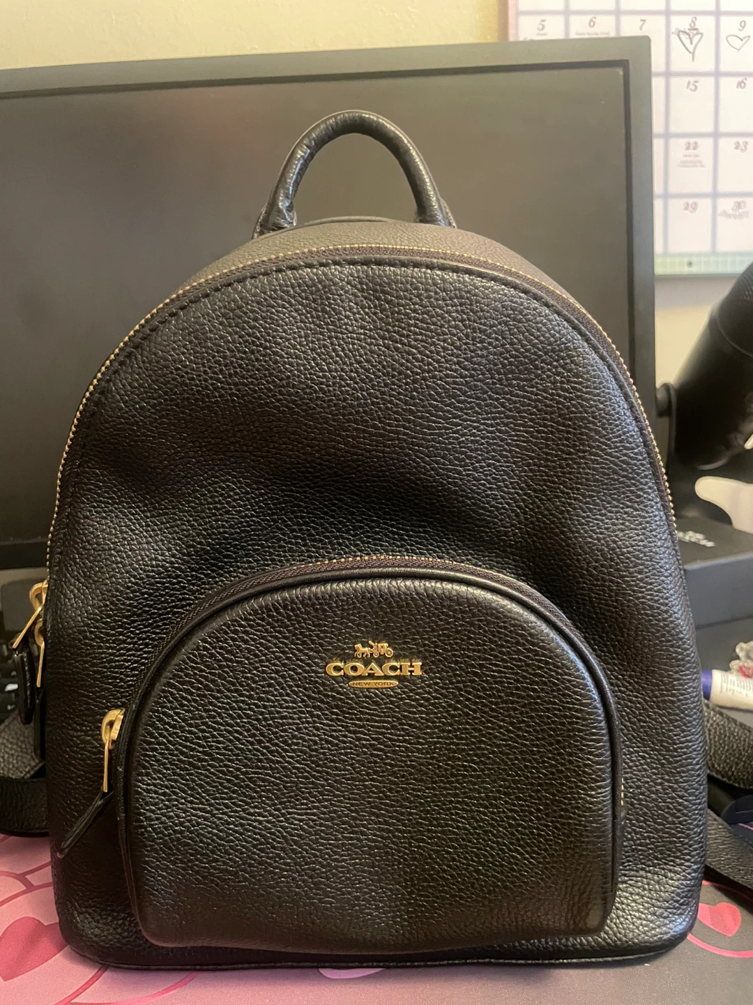 Coach Black Pebbled Leather Backpack - photo 2