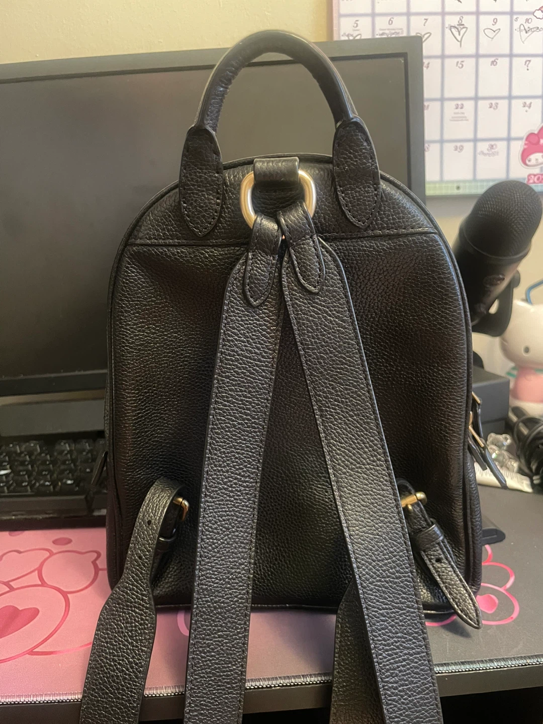 Coach Black Pebbled Leather Backpack