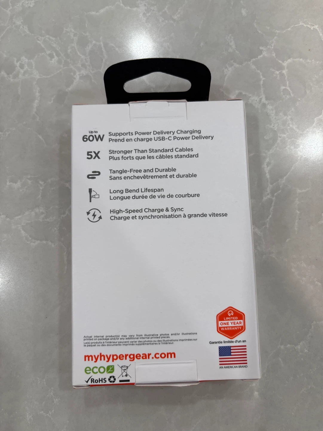 Hypergear USB-C to USB-C Braided Cable - 4ft - photo 2