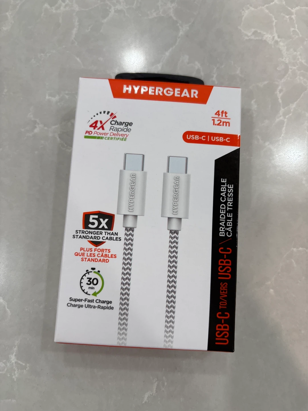Hypergear USB-C to USB-C Braided Cable - 4ft
