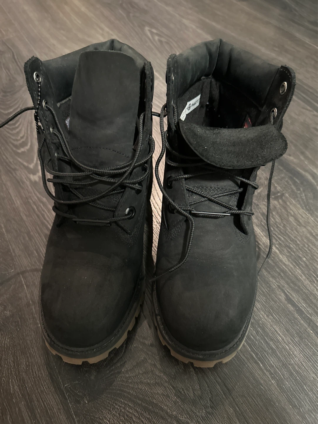 Timberland Black Nubuck Leather Lace-Up Boots - Women's Size 5.5 - photo 4