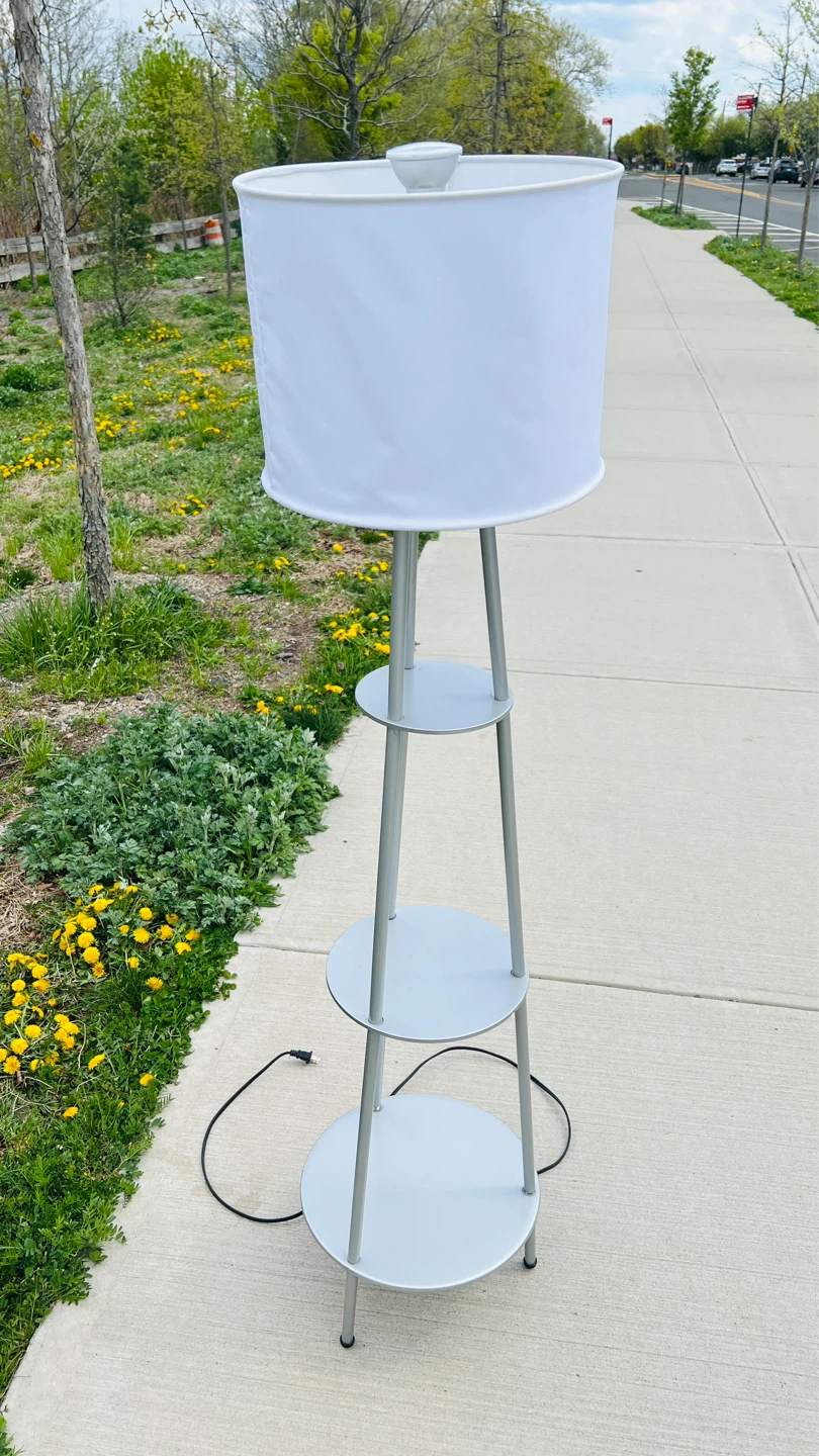 Silver Floor Lamp with Shelves - photo 3