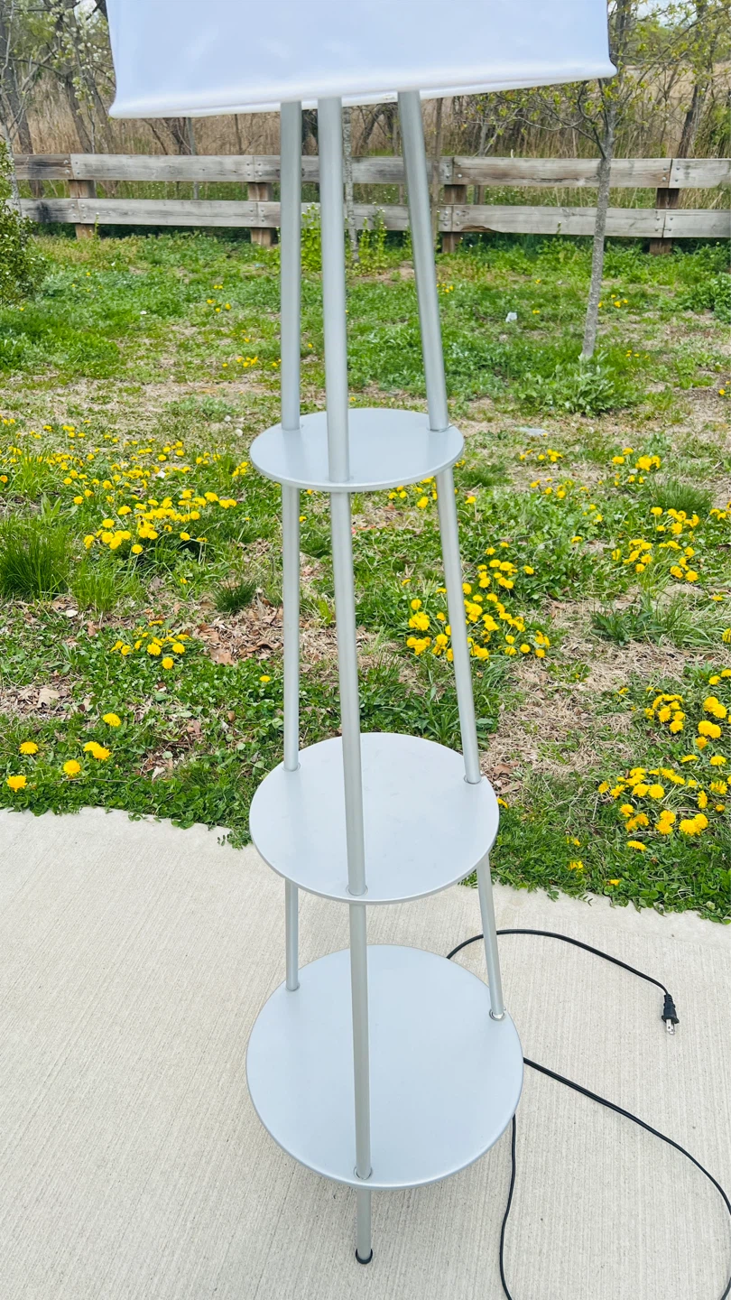 Silver Floor Lamp with Shelves - photo 2