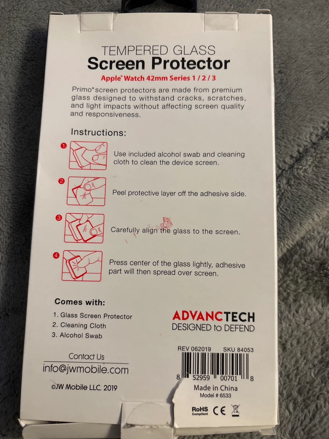 Tempered Glass Screen Protector Apple Watch 42mm Series 1/2/3 - photo 2