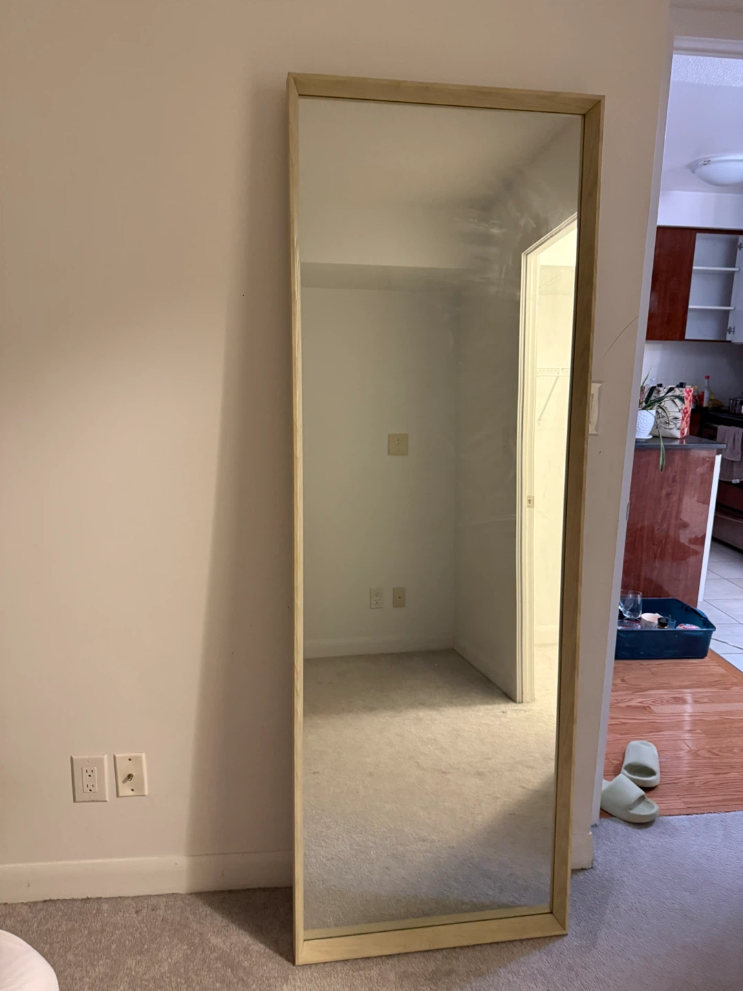 Full Length Mirror with Wooden Frame