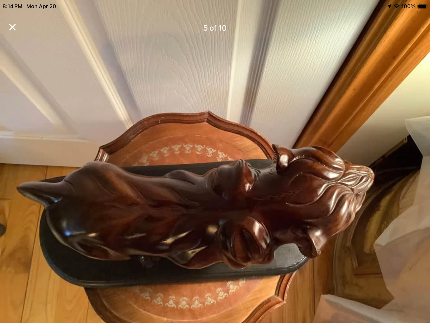 Lg Vt Hd Carved Ironwood Lion Sculpture on a Wd Base 🐞 - photo 5