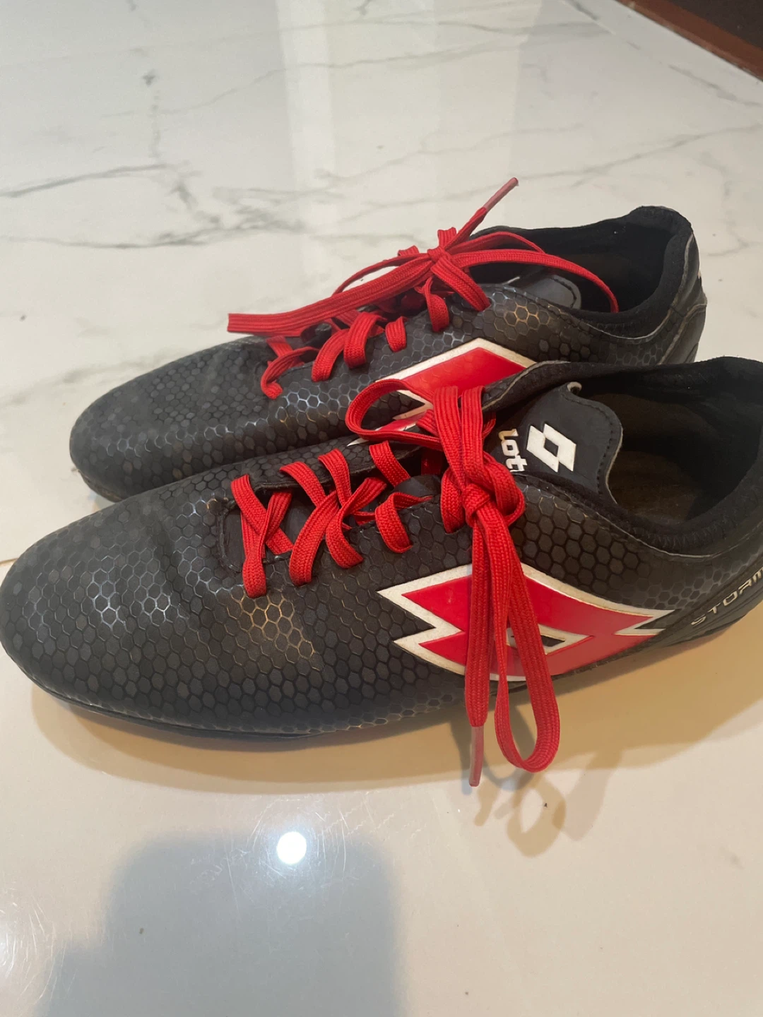 Size 8 Lotto Soccer Cleats - Black with Red Laces