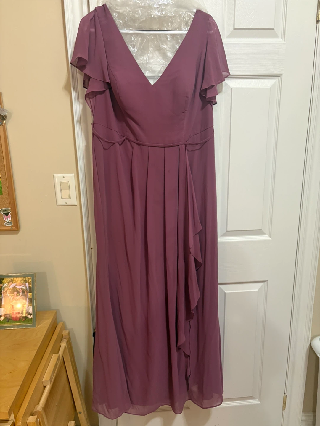David’s Bridal Floral Ruffle Dress - Size 16