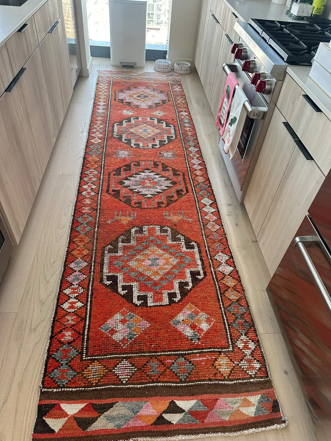 Orange Geometric Runner Rug