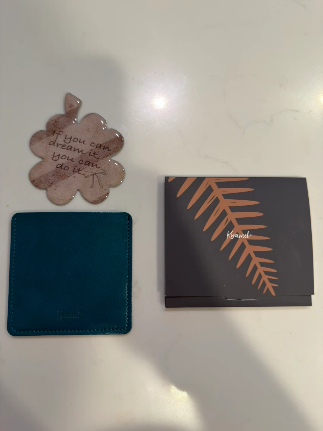 Krramel mini makeup Mirror with leather Card Case - photo 2