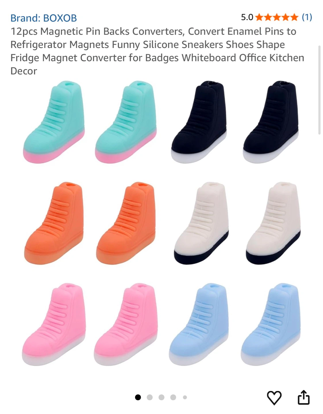 12pcs Sneaker Shape Silicone Pin Backs Magnets - photo 2