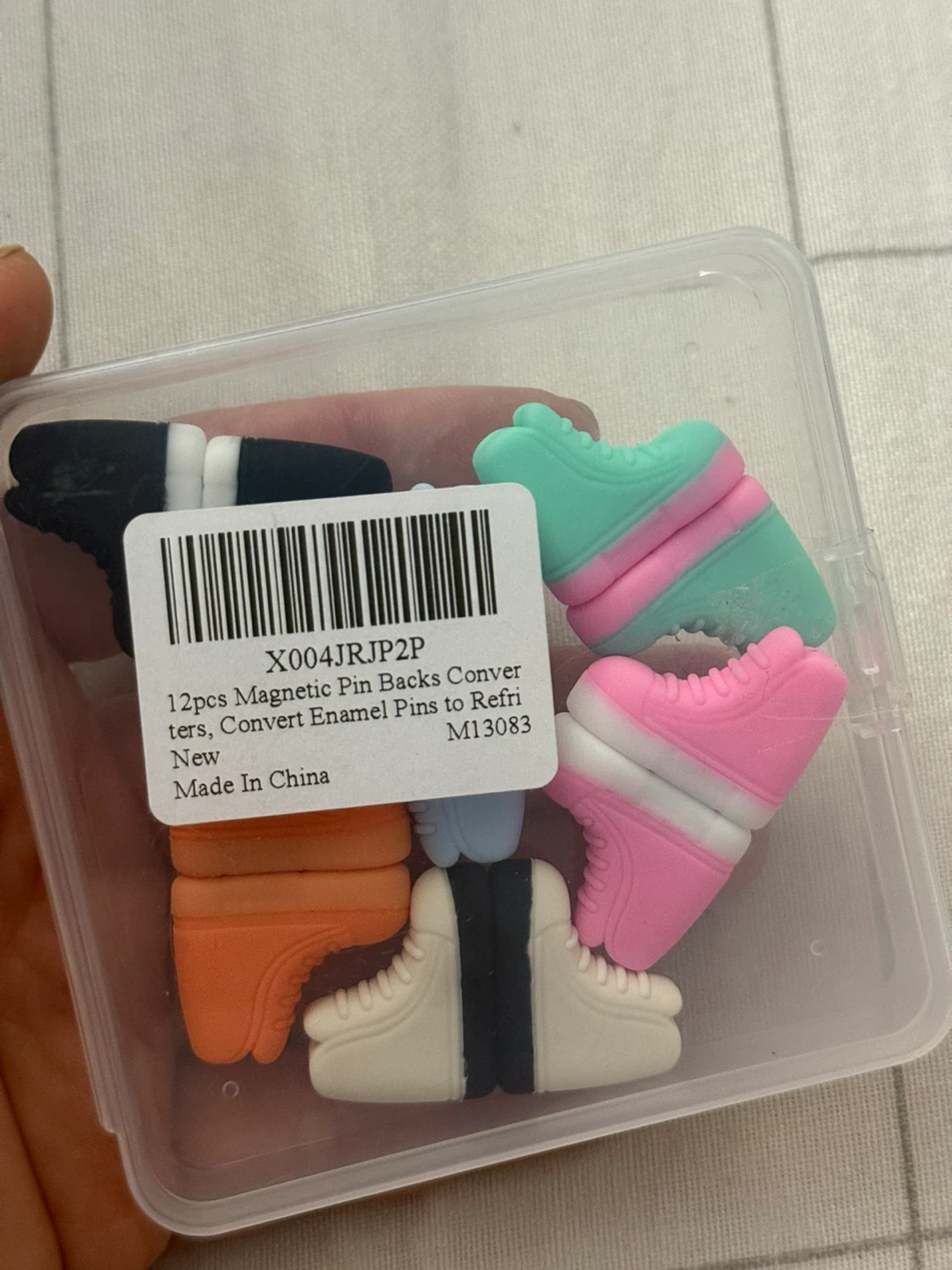 12pcs Sneaker Shape Silicone Pin Backs Magnets
