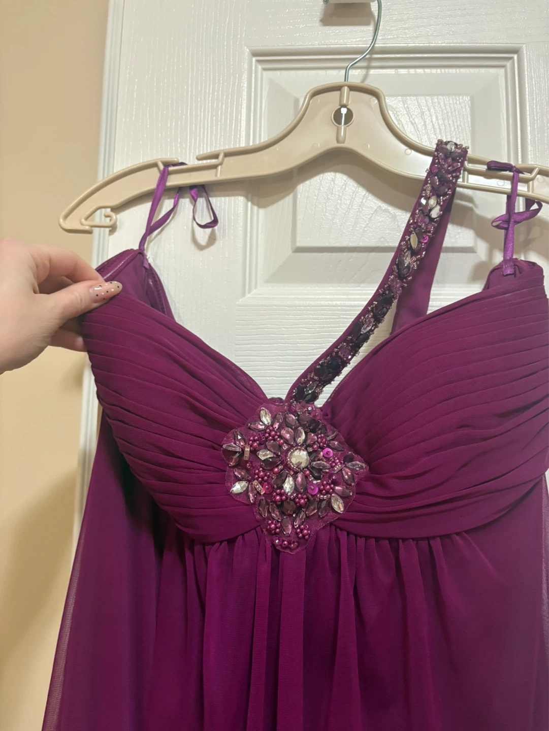 Purple Embellished dress - Melanie Lyne Size 14 - photo 2