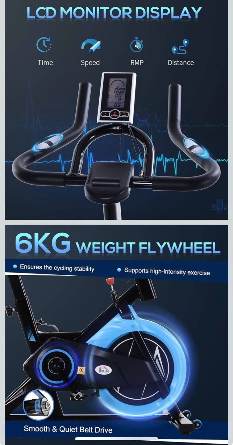 Spin Bike with LCD Monitor Display and 6KG Flywheel - photo 2
