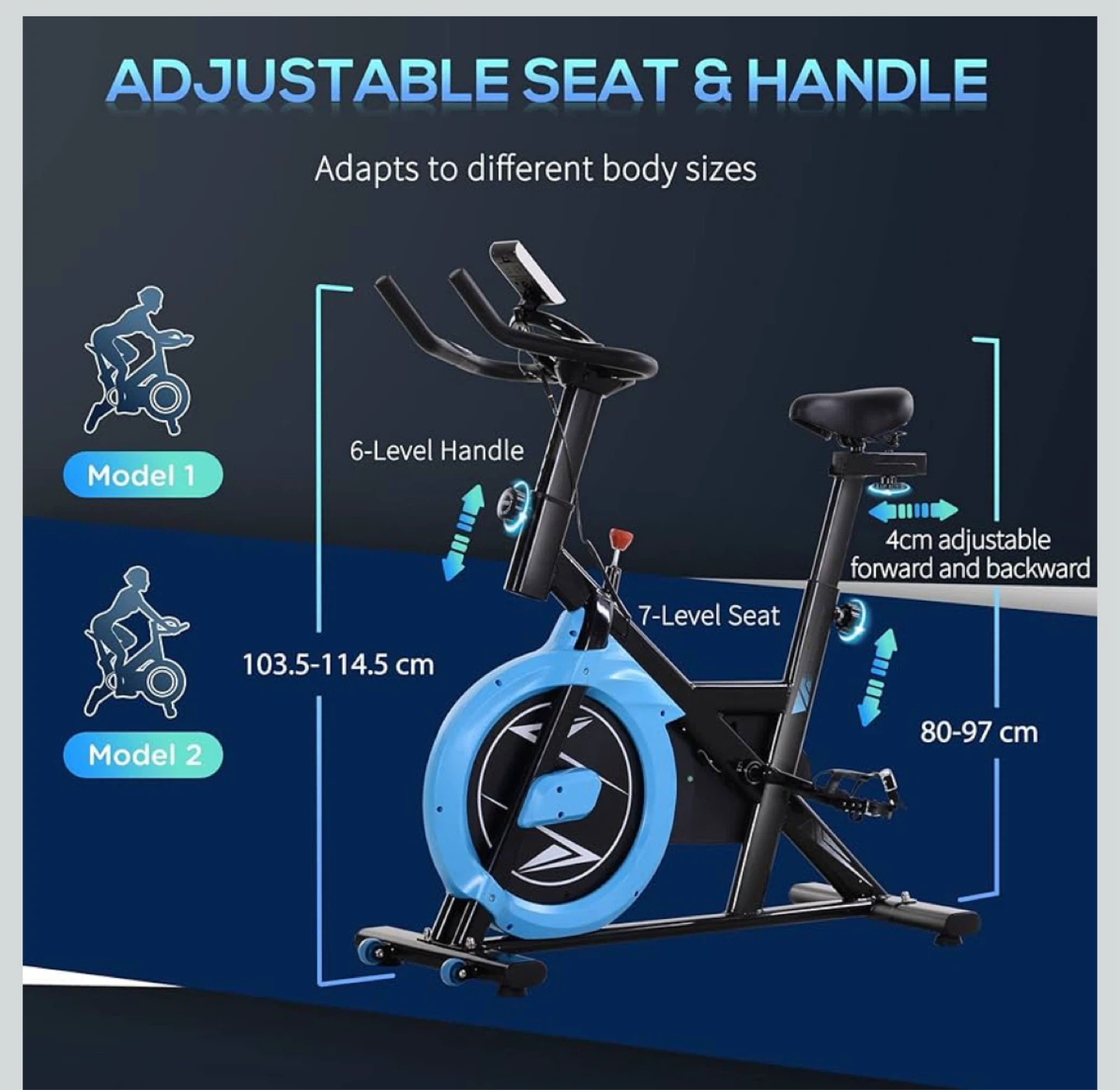 Spin Bike with LCD Monitor Display and 6KG Flywheel - photo 3