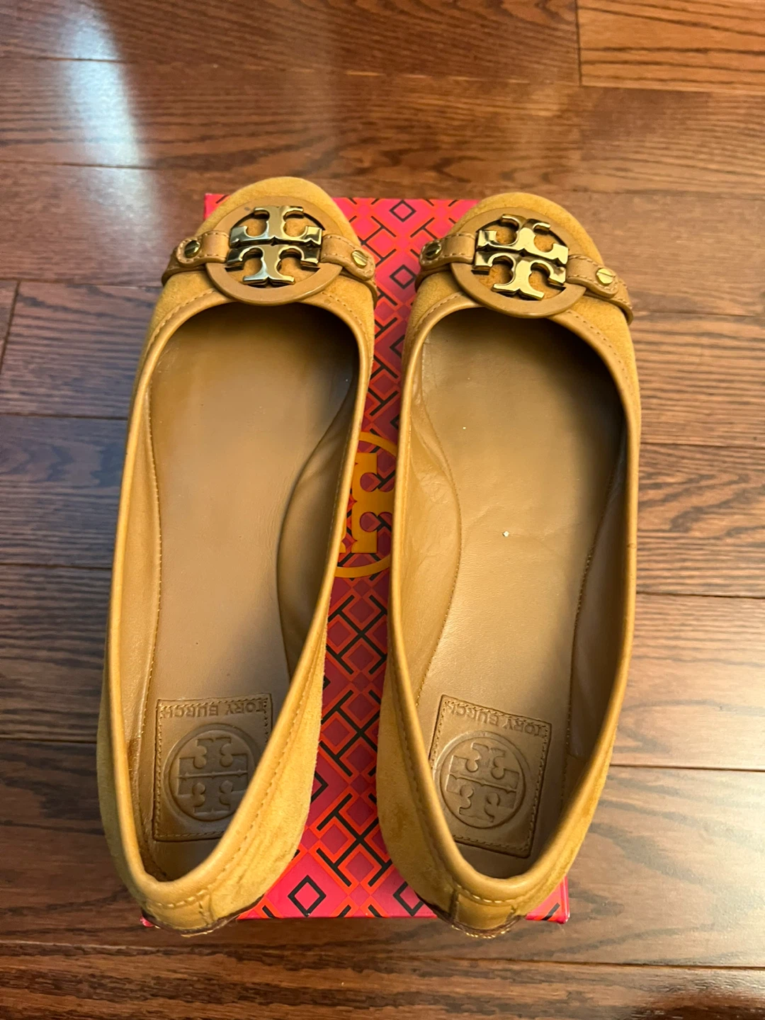 Tory Burch Suede Ballet Flats - Tan