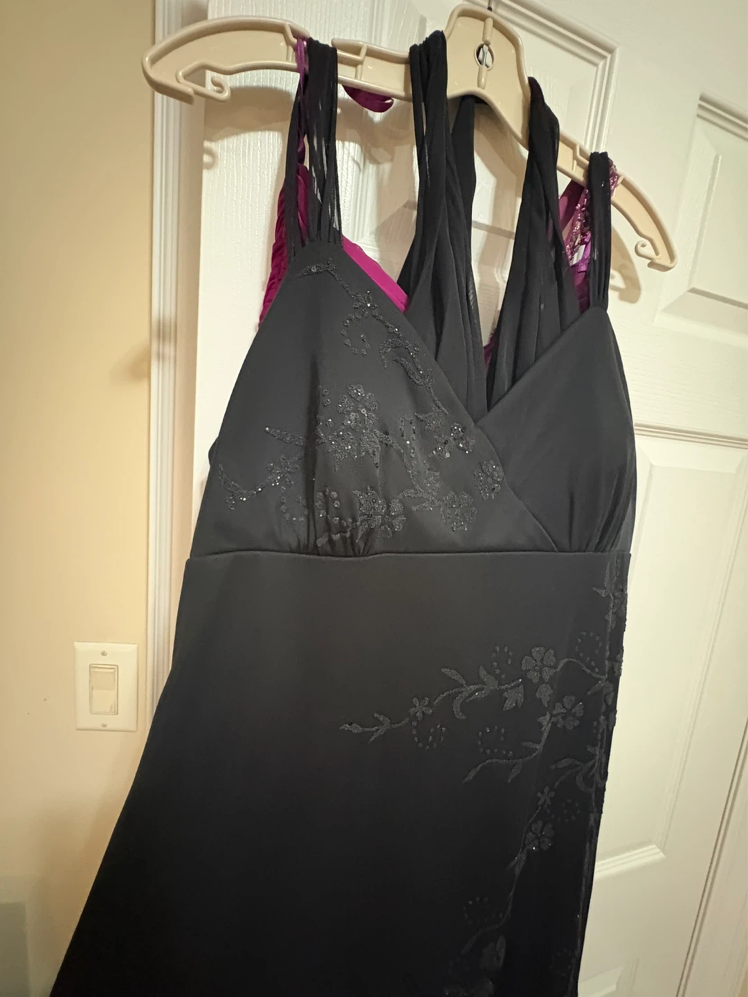 Black Embellished Halter Dress - Size large - photo 3