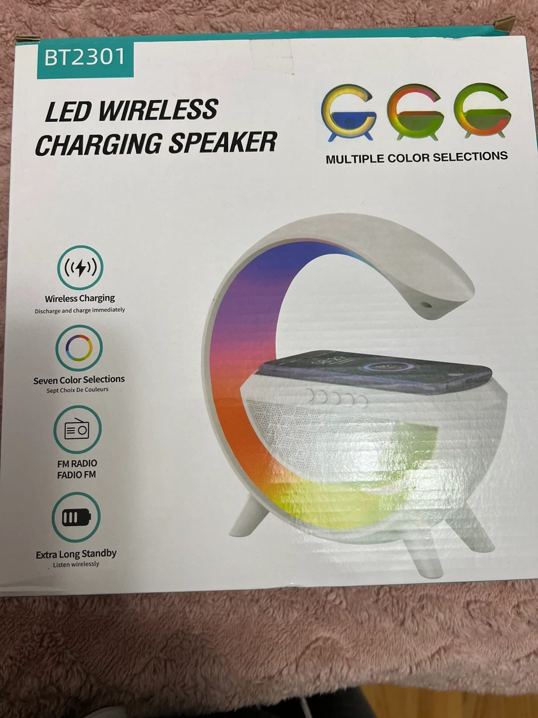 GEC LED Wireless Charging Speaker with Multiple Color Selections