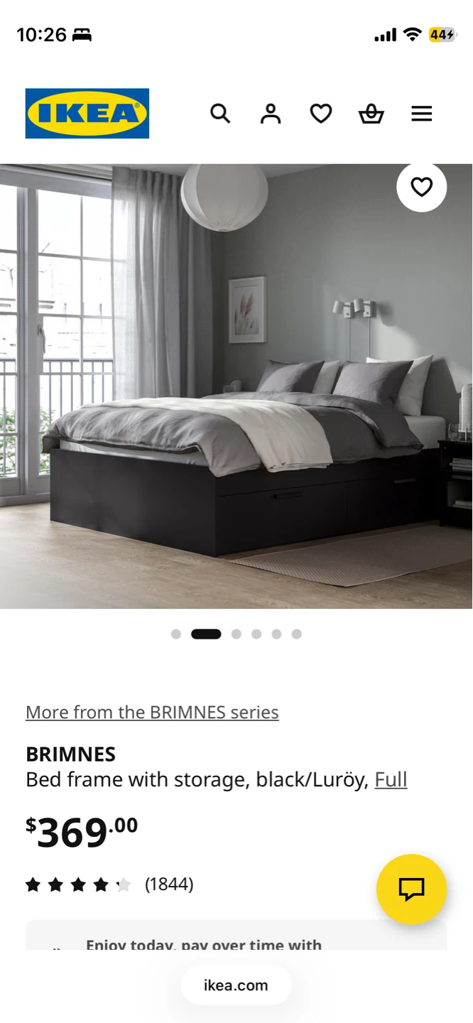 IKEA BRIMNES Bed Frame with Storage, Black - photo 2