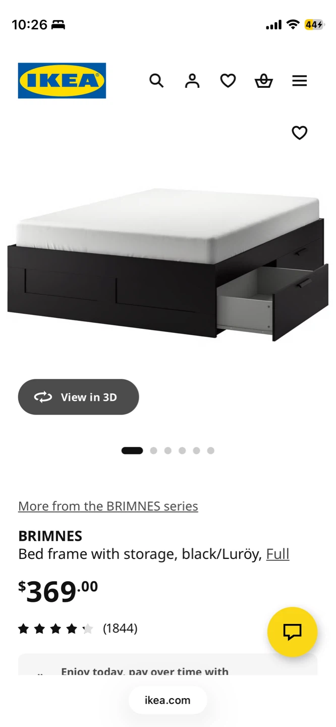 IKEA BRIMNES Bed Frame with Storage, Black - photo 4