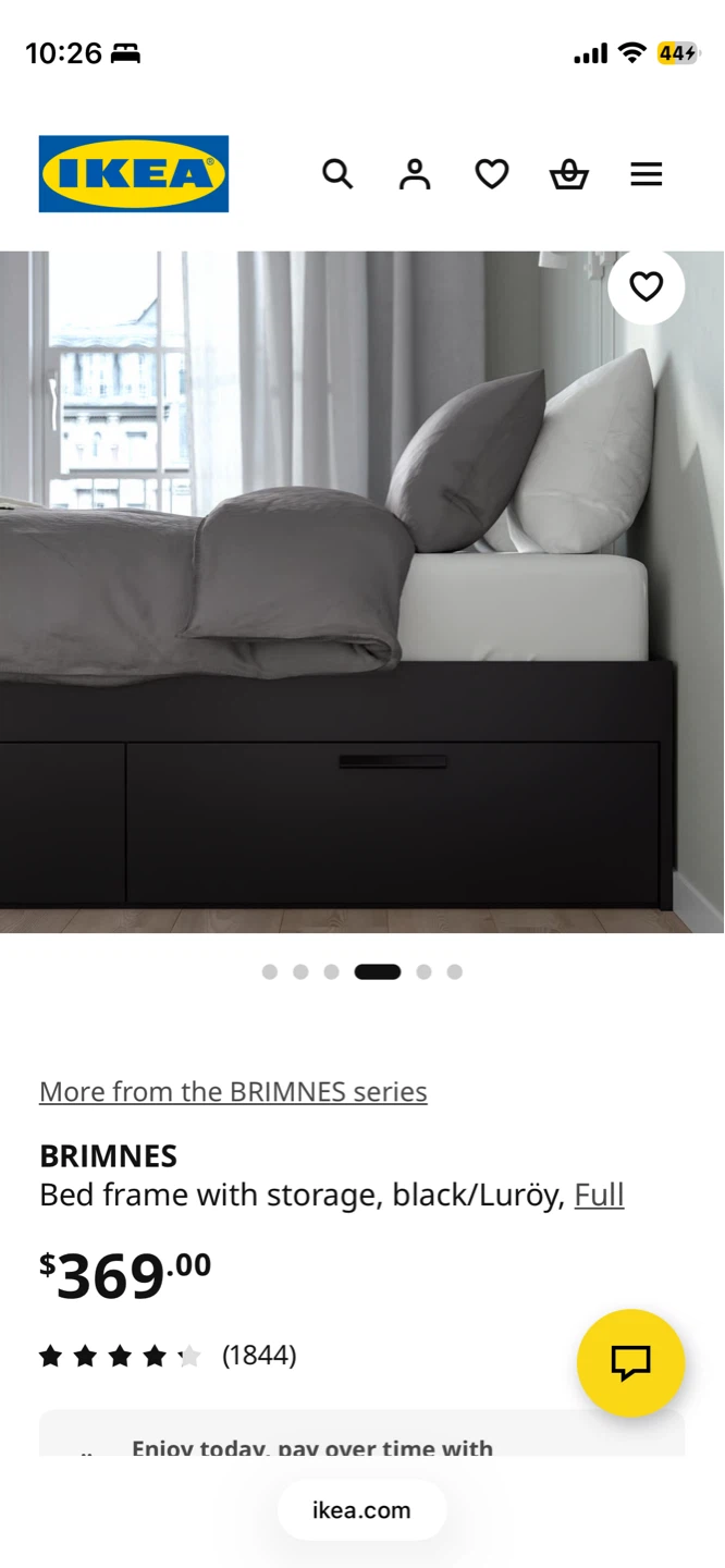 IKEA BRIMNES Bed Frame with Storage, Black