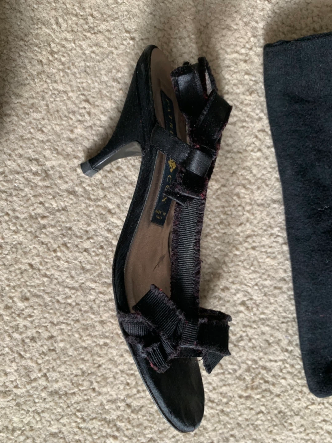 PATRICK COX Black Velvet Ribbon Heels - photo 2