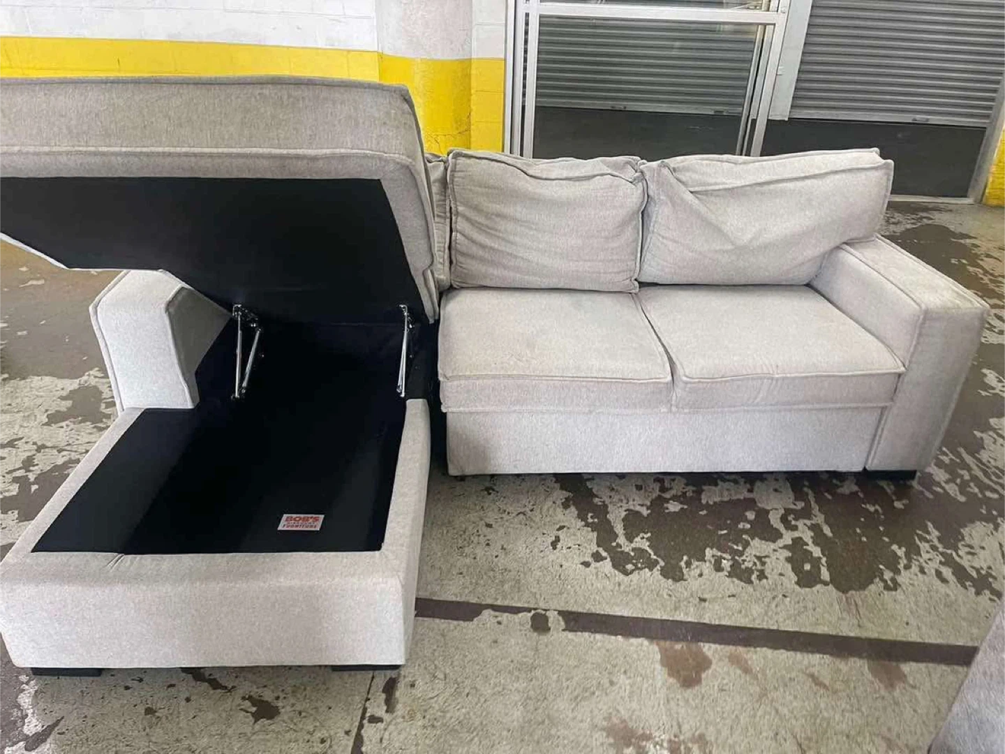Light Gray Sectional Sofa with Storage Chaise