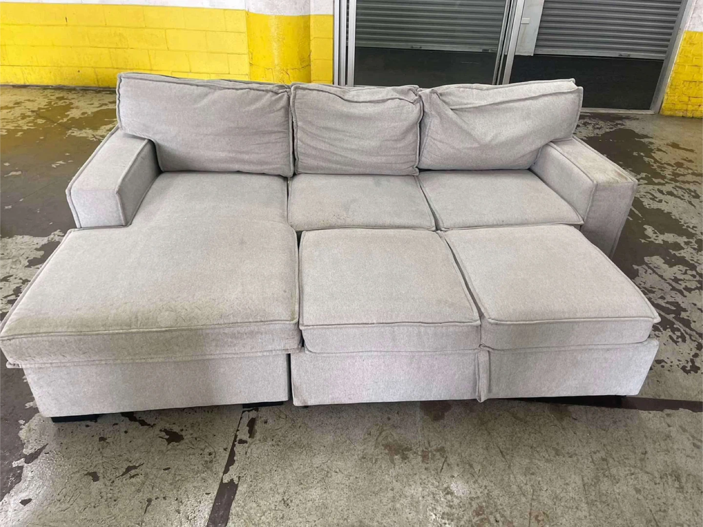 Light Gray Sectional Sofa with Storage Chaise - photo 2
