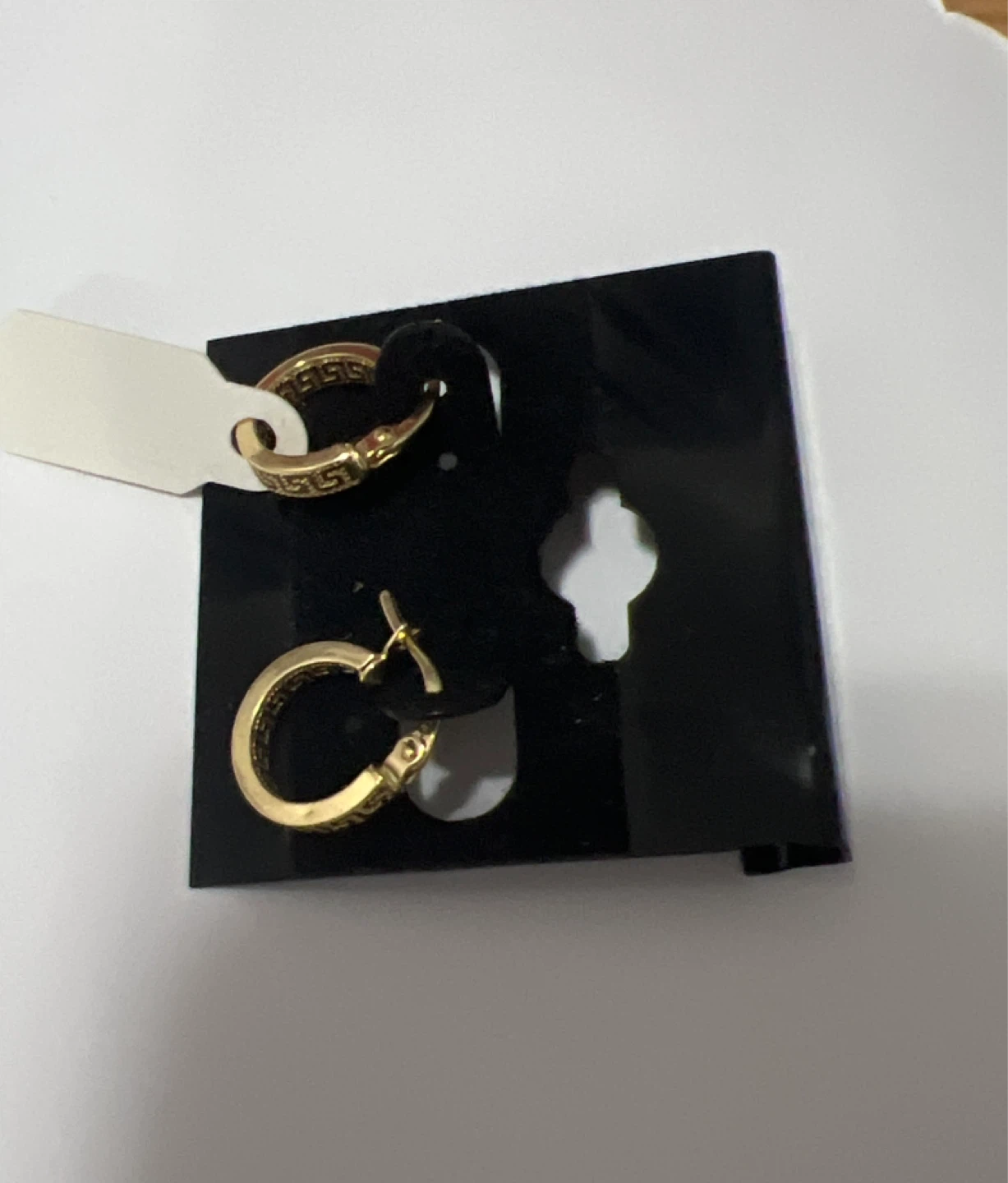 18k Gold Hoop Earrings with Greek Design