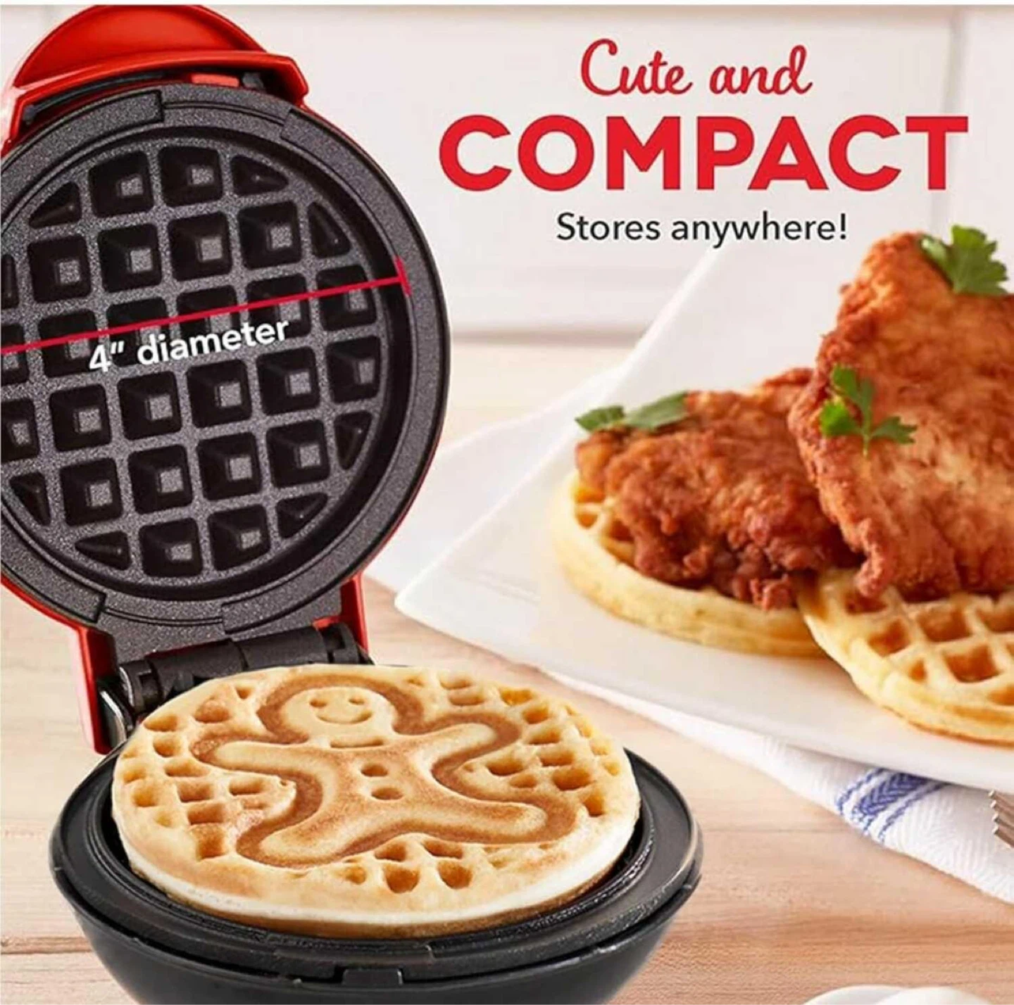 Dash Gingerbread Man Mini Waffle Maker - photo 4