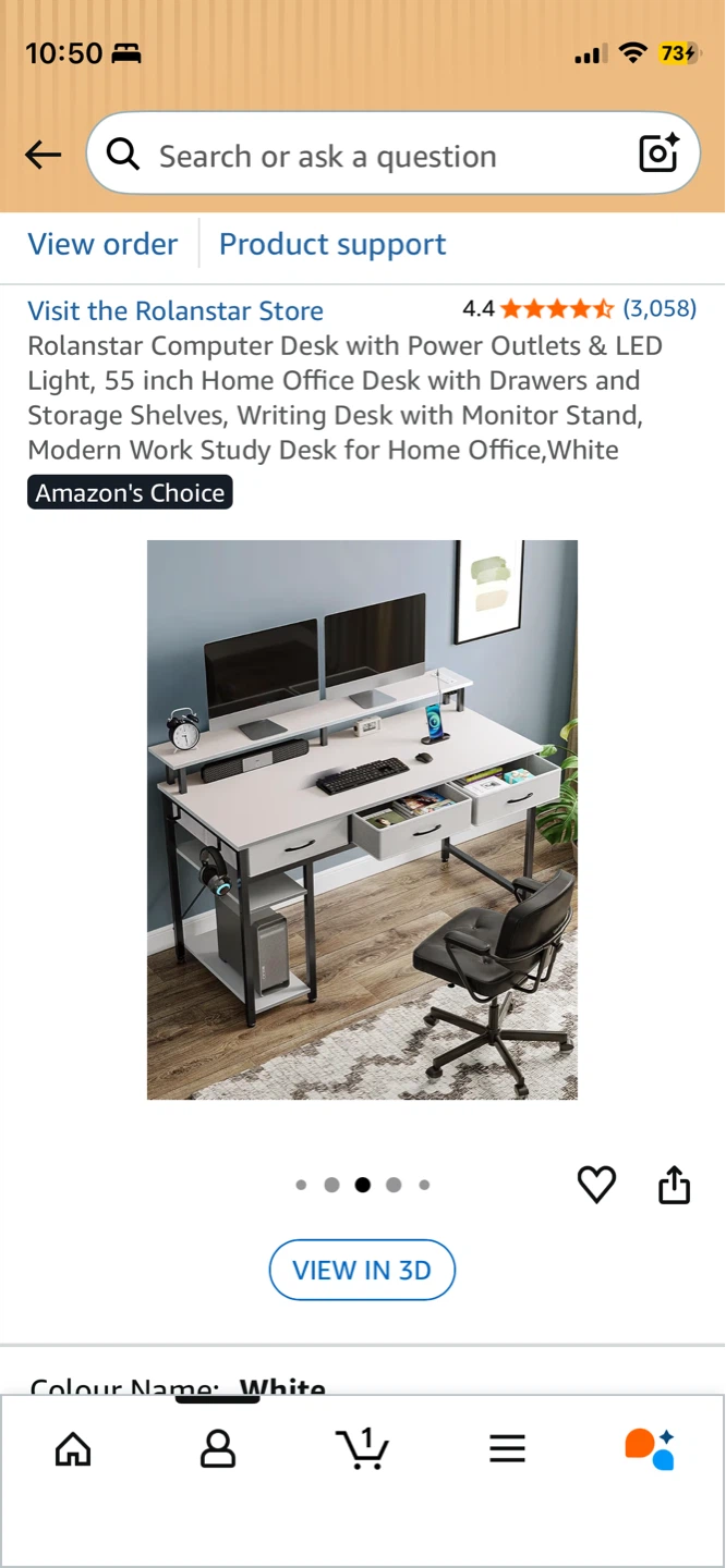 Rolamstar Computer Desk with Power Outlets & LED Light - photo 3