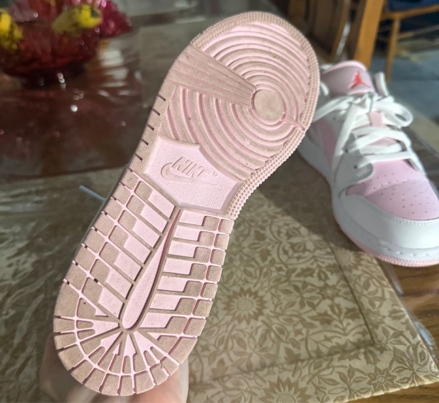 Nike Air Jordan 1 Low Pink/White Sneakers - photo 4