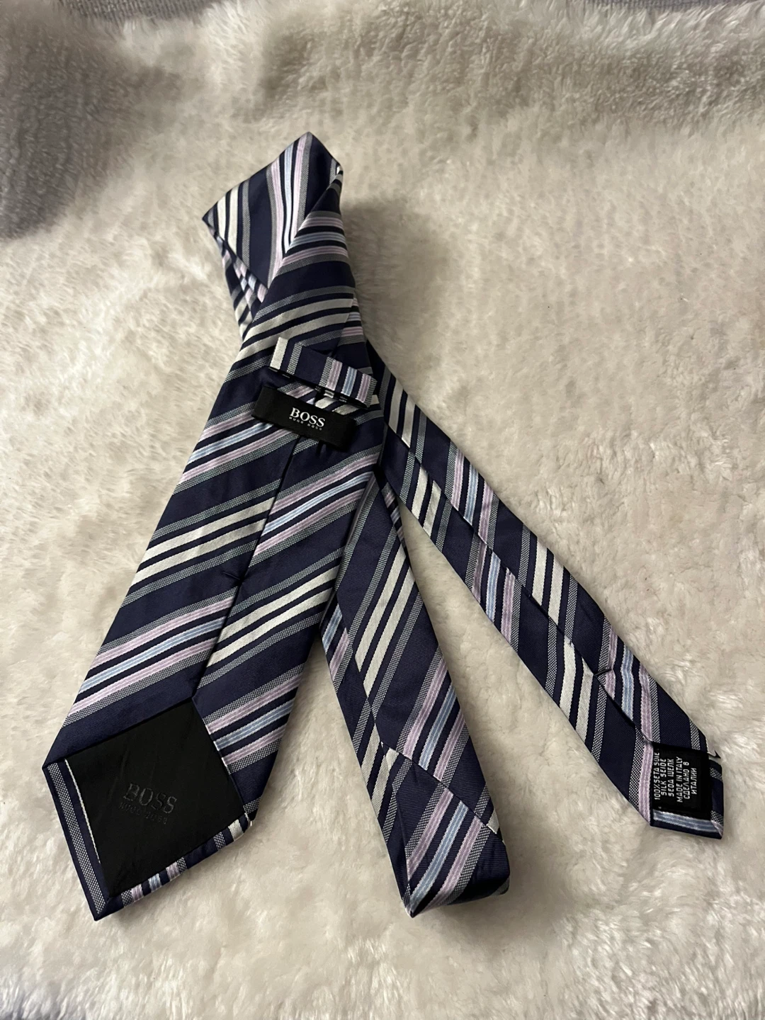 Hugo Boss Italy Striped Silk Tie
