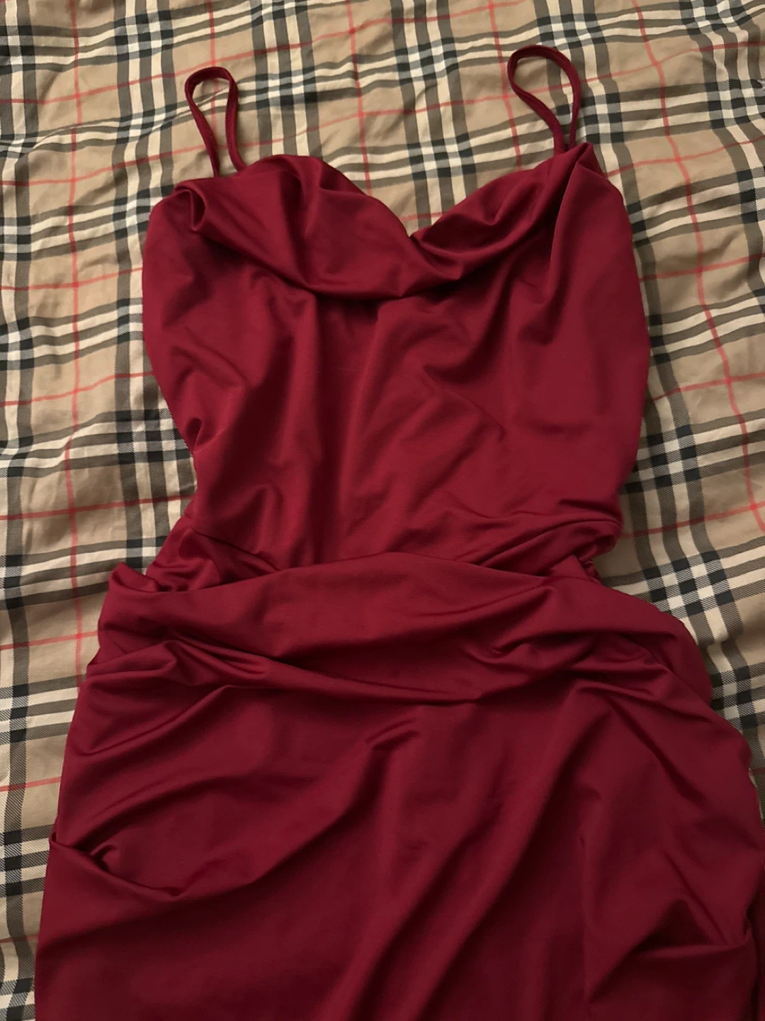 Red Ruched Maxi Dress - photo 3