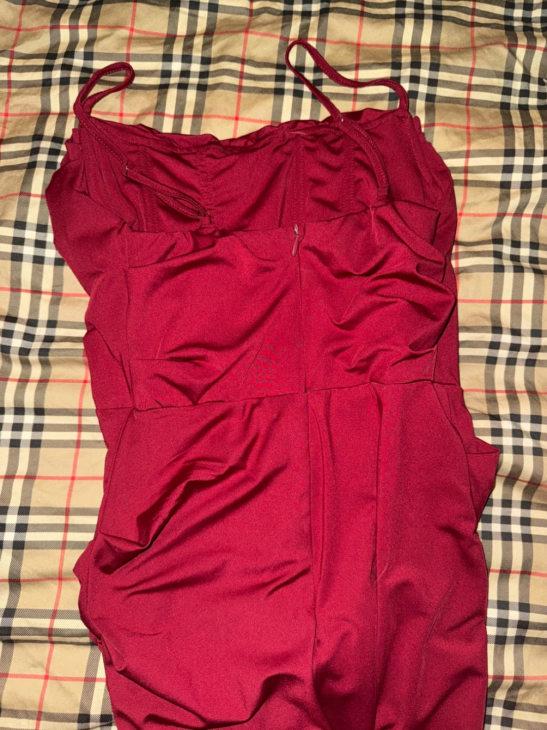 Red Ruched Maxi Dress - photo 5