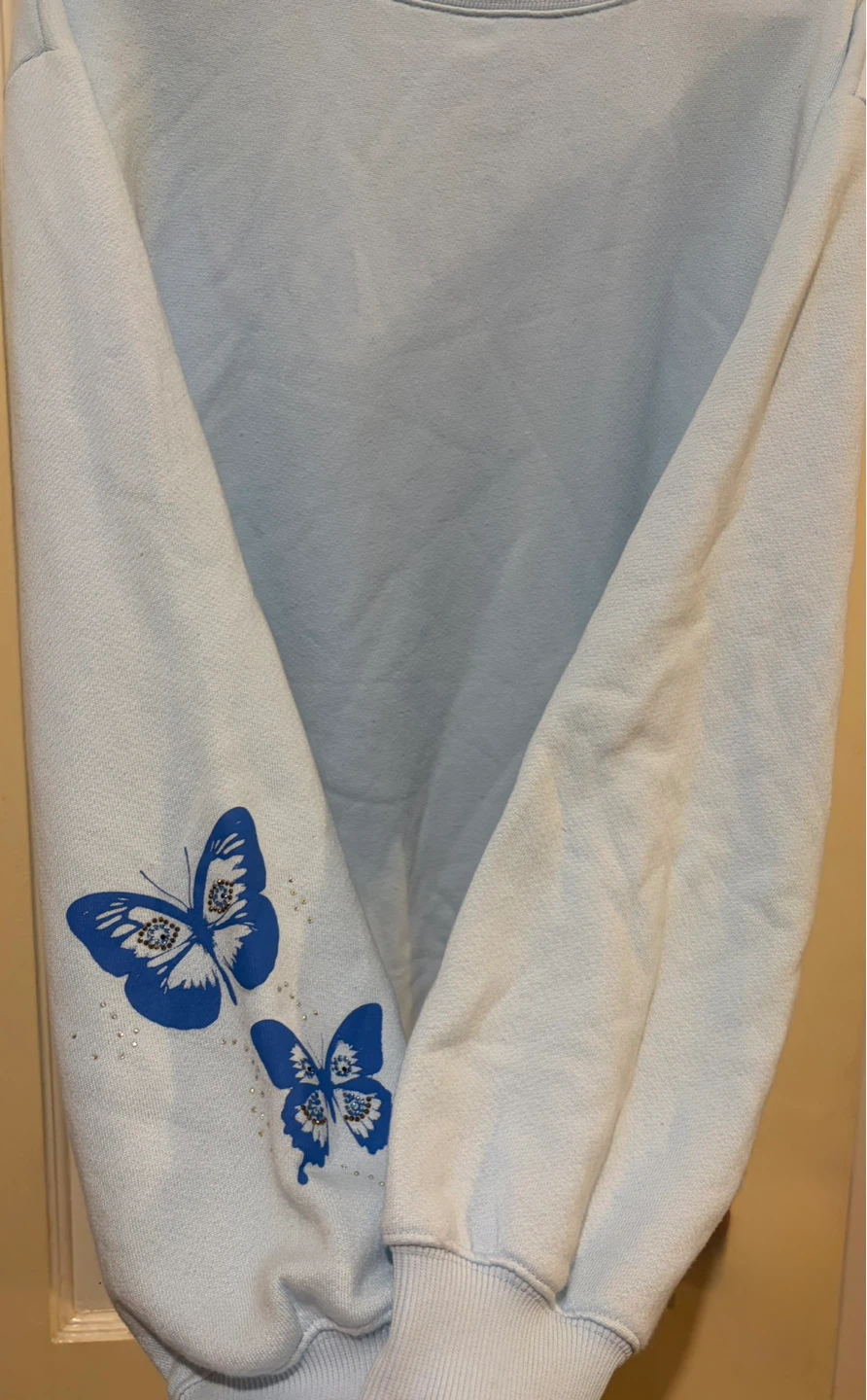 Chaser Light Blue Butterfly Graphic Sweatshirt - photo 4