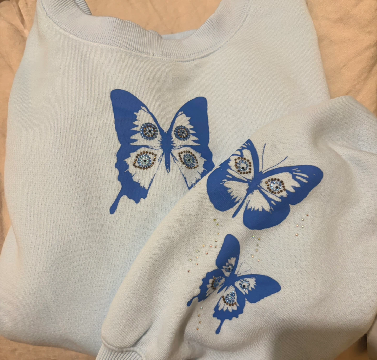 Chaser Light Blue Butterfly Graphic Sweatshirt - photo 3