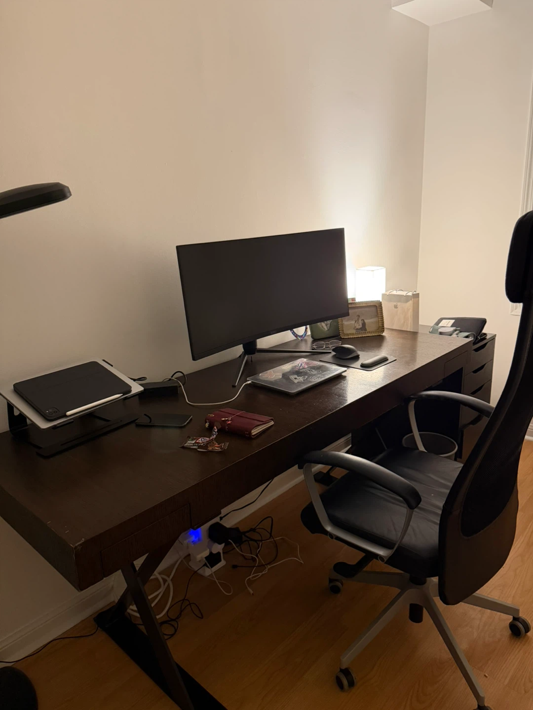 LARGE Dark Wood Executive Desk - photo 2