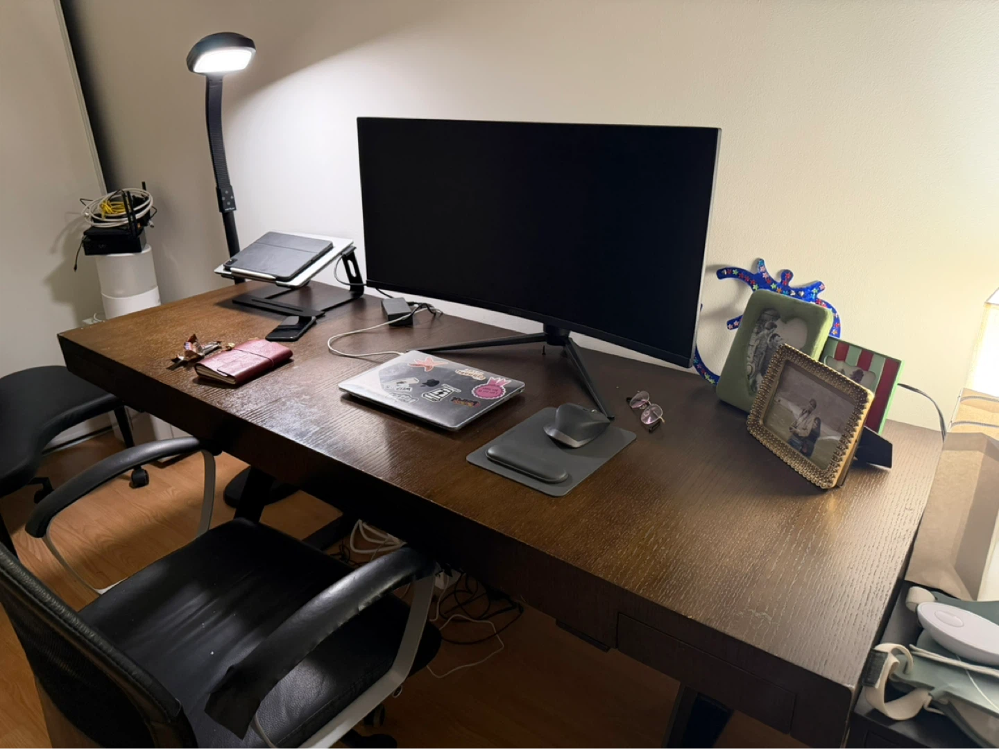 LARGE Dark Wood Executive Desk