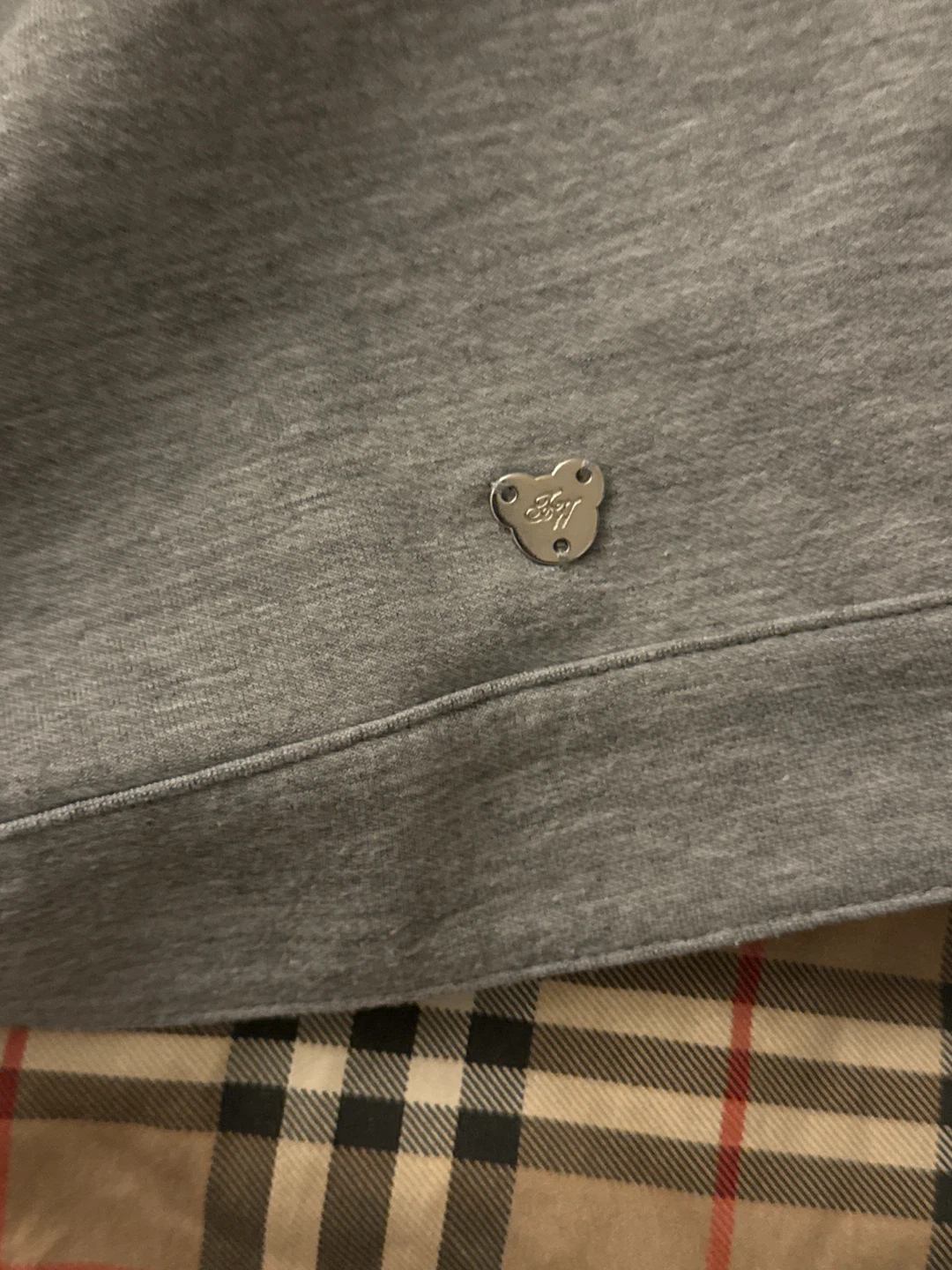Teenie Weenie Grey Cropped Cardigan with Lace Back - Size L - photo 5