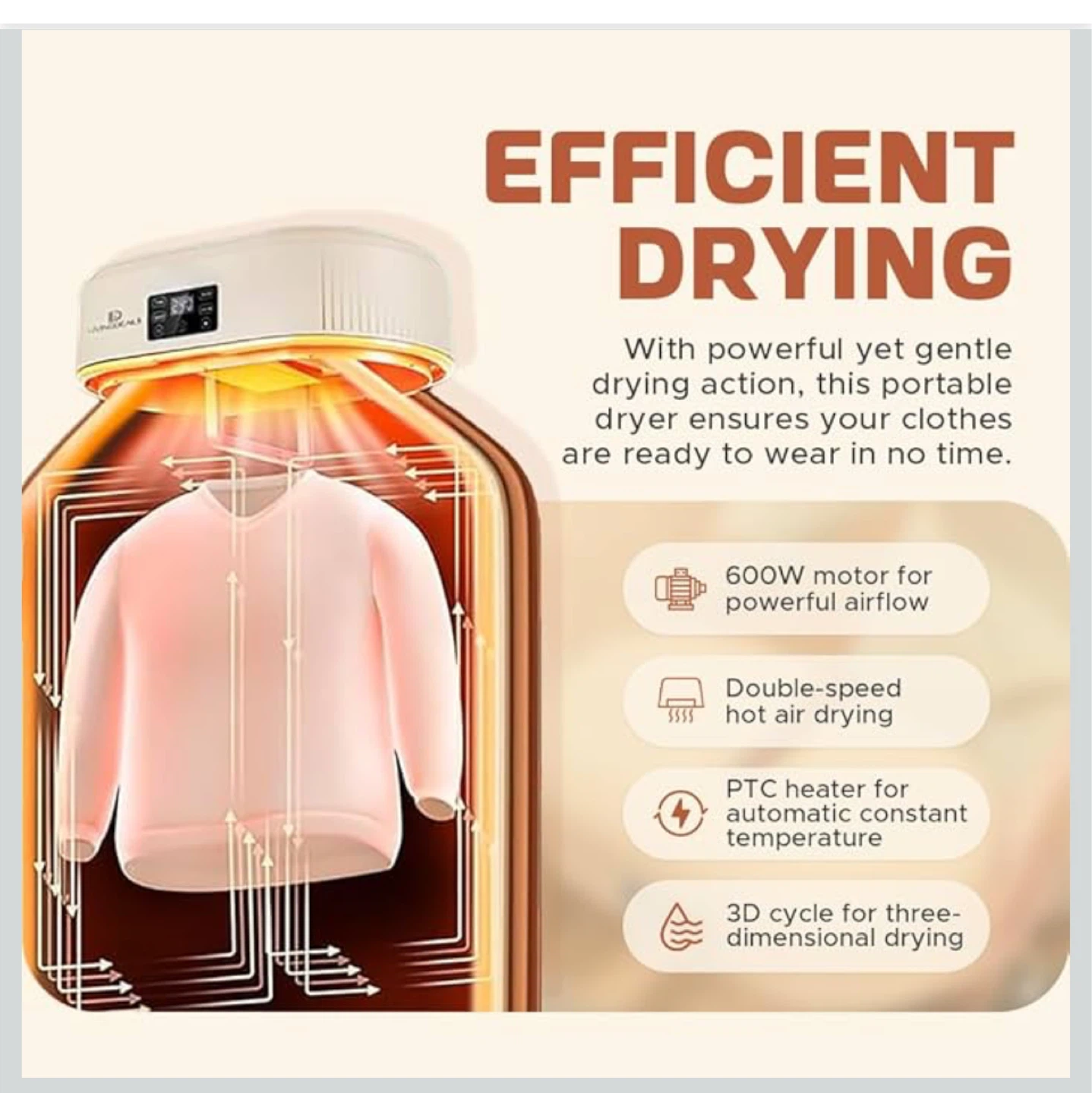 LIVINGDEALS Portable Clothes Dryer - photo 2