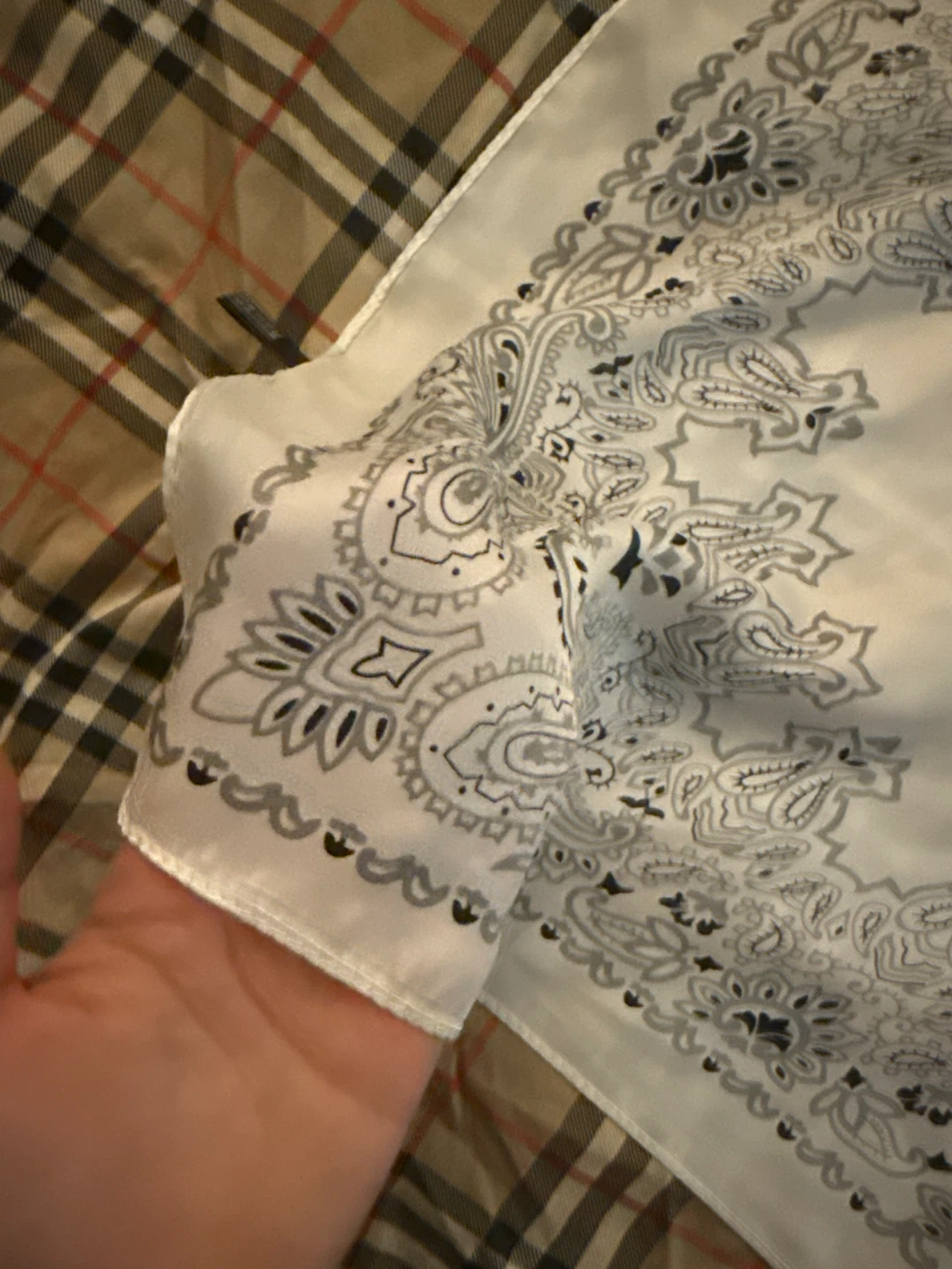 White Paisley Bandana Scarf - photo 2