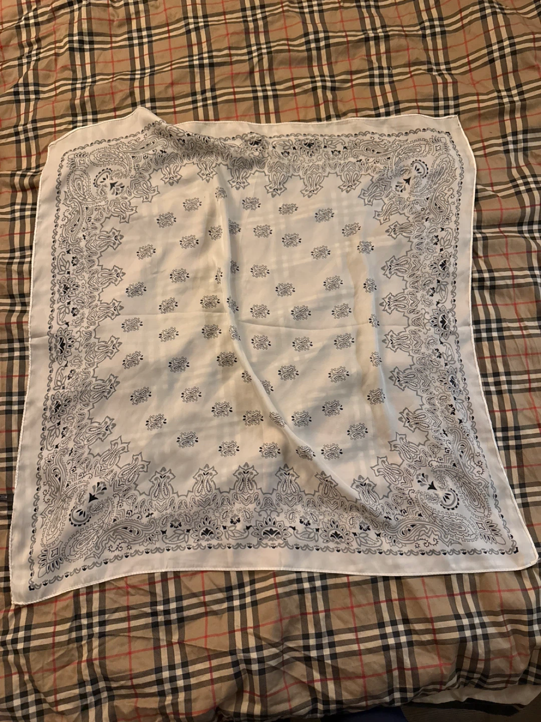 White Paisley Bandana Scarf