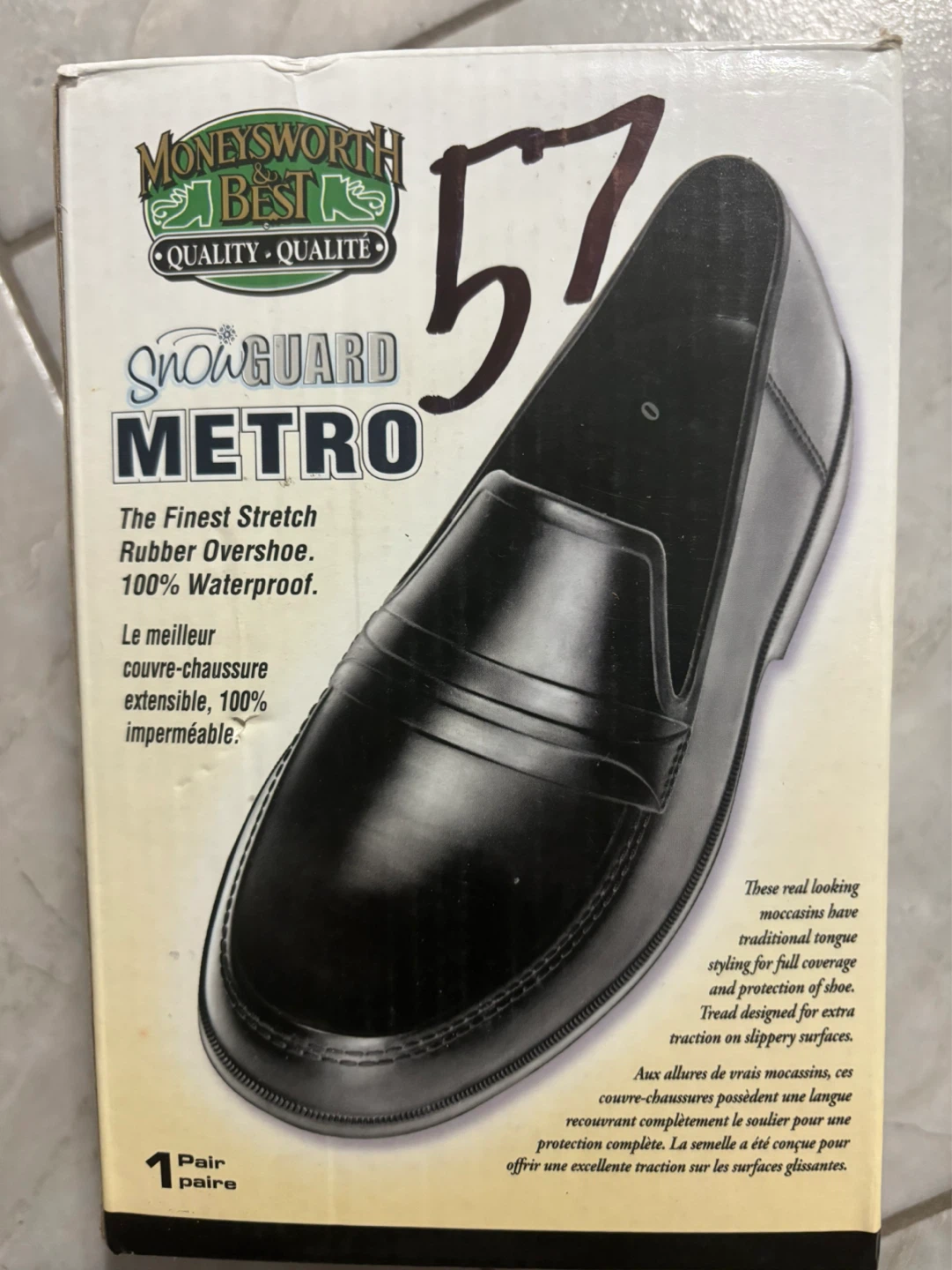 Moneysworth & Best Snowguard Metro Rubber Overshoes Black Size L