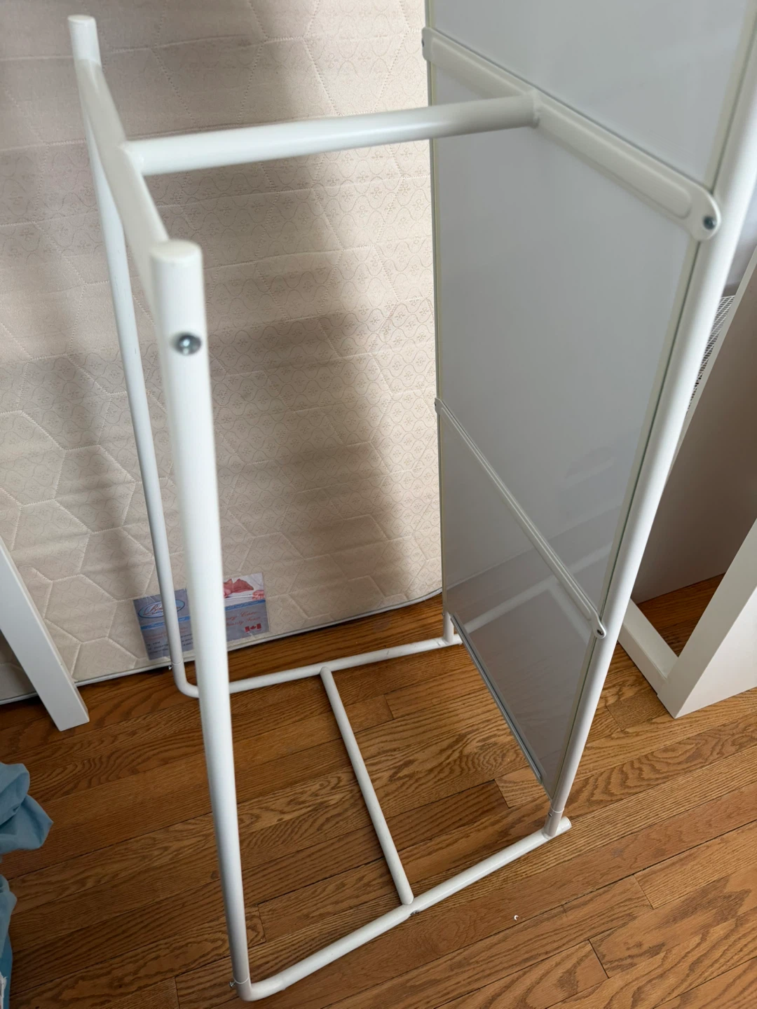 White Full Length Mirror with Hooks - photo 3