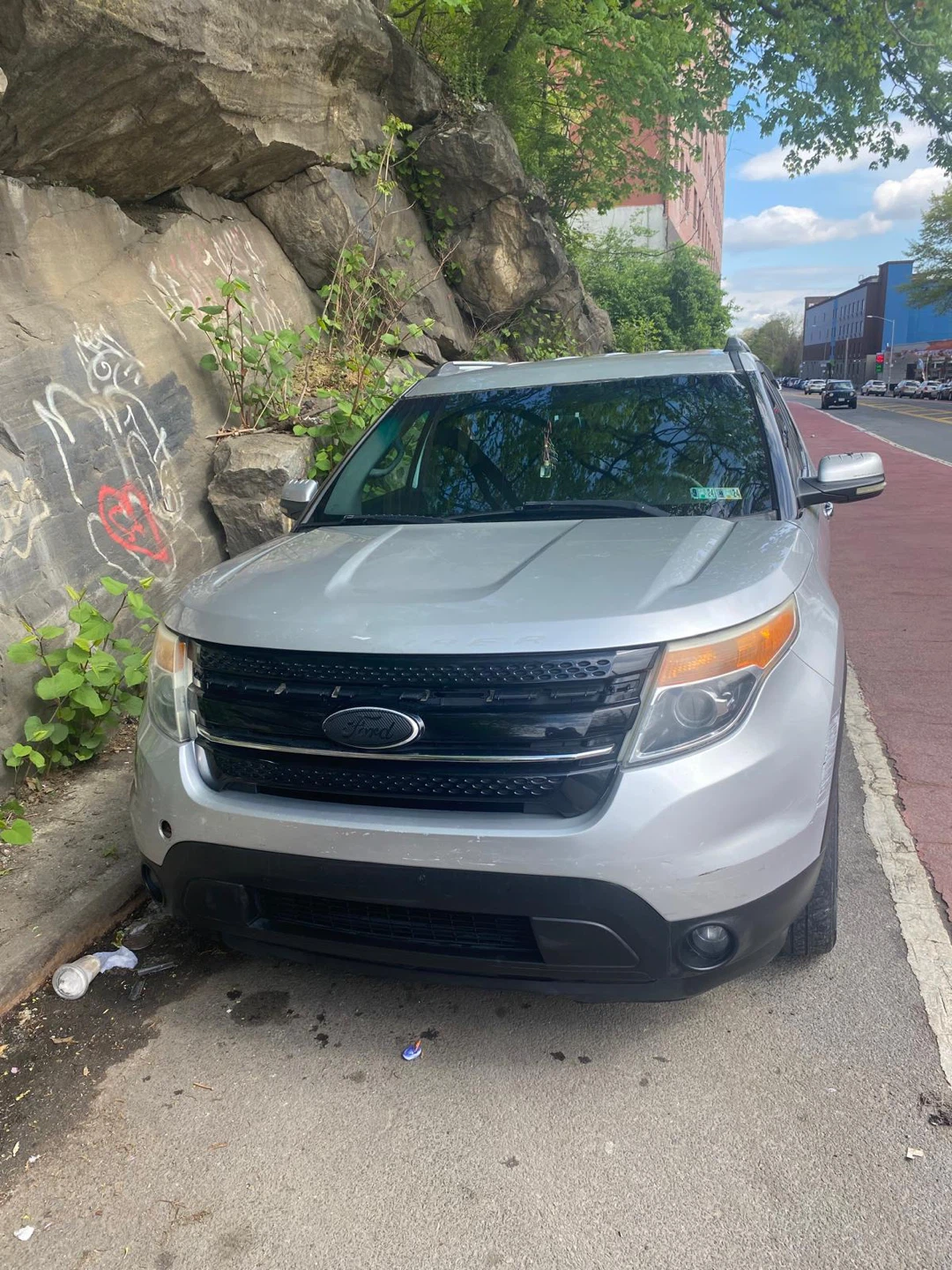 Silver Ford Explorer SUV