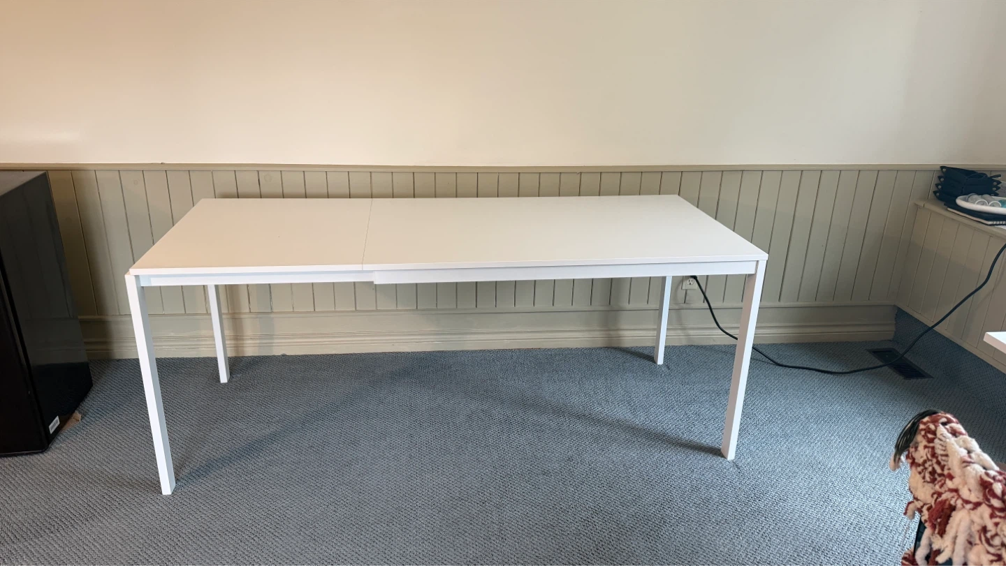IKEA White Extendable Dining Table