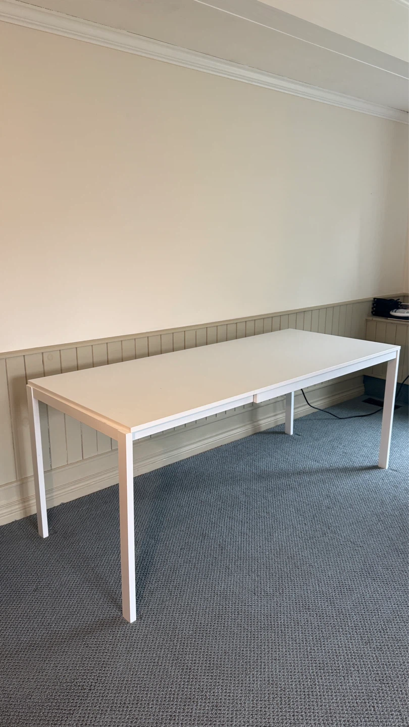 IKEA White Extendable Dining Table - photo 2