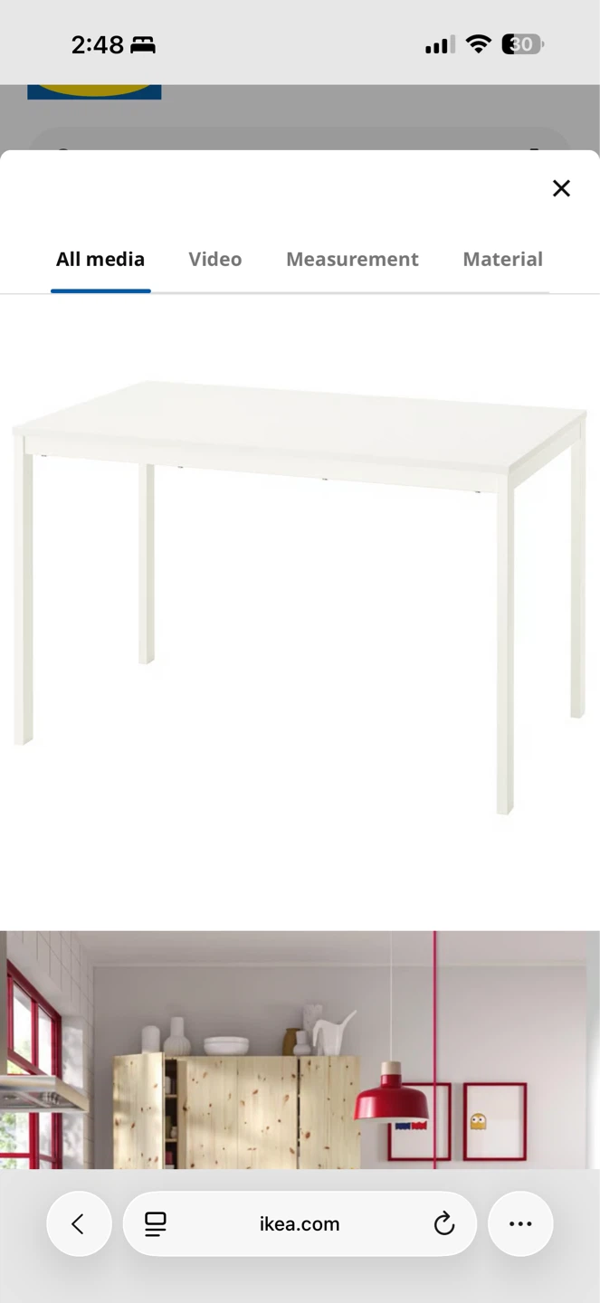 IKEA White Extendable Dining Table - photo 3