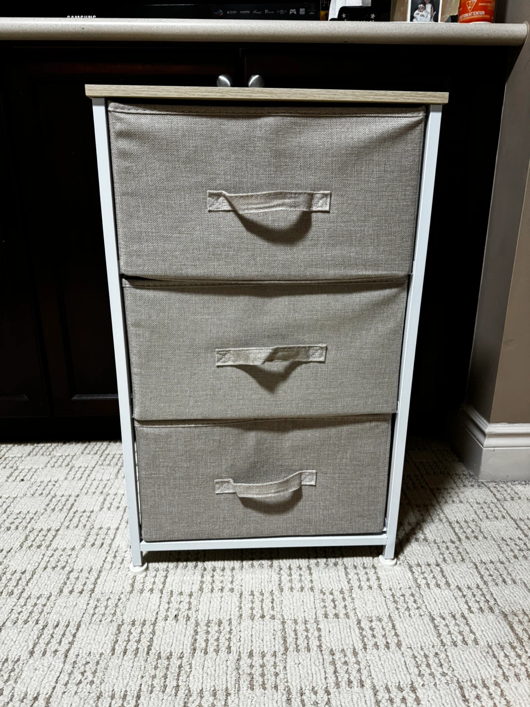3 Drawer Fabric Storage Unit